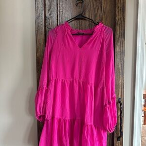 Vibrant Pink Tiered Dress